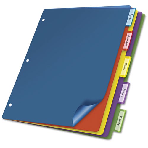 Cardinal Multi-Color 5 Tab Poly Divider (24 Sets) - CRD-84018