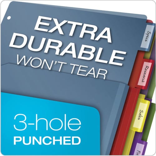 Cardinal Multi-Color 5 Tab Poly Expanding Pocket Divider 24pk - CRD-84012CB