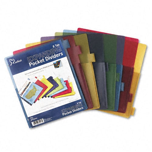 Cardinal Multi-Color 8 Tab Poly Expanding Pocket Divider 24pk - CRD-84013