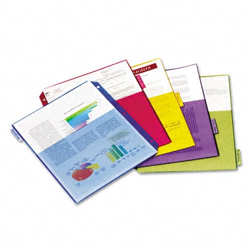 Cardinal Multi-Color Poly 5 Tab Double Pocket Divider (24 Sets) - CRD-84003
