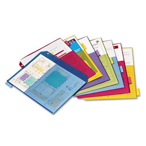 Cardinal Multi-Color Poly 8 Tab Double Pocket Divider 4pk - CRD-84004