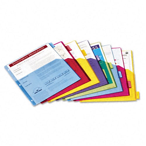 Cardinal Multi-Color Poly 8 Tab Single Pocket Divider (24 Sets) - CRD-84017CB