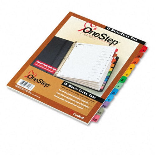 Cardinal Multi-Color Printable Table of Contents/12 Tab Divider (144 Sets) - CRD-61218