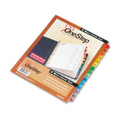 Cardinal Multi-Color Printable Table of Contents/15 Tab Divider (144 Sets) - CRD-61518