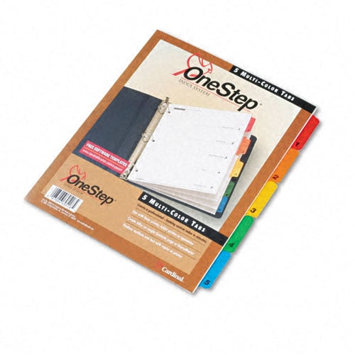 Cardinal Multi-Color Printable Table of Contents/5 Tab Divider (144 Sets) - CRD-60518