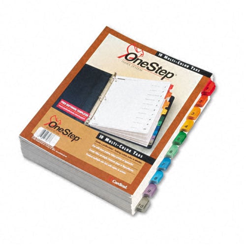 Cardinal Multi-Color QuickStep Table of Contents/10 Tab Divider (6 Packs, 24 Sets/Pack) - CRD-61038CB
