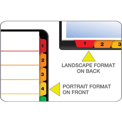 Cardinal Multi-Color QuickStep Table of Contents/10 Tab Divider (6 Packs, 24 Sets/Pack) - CRD-61038CB