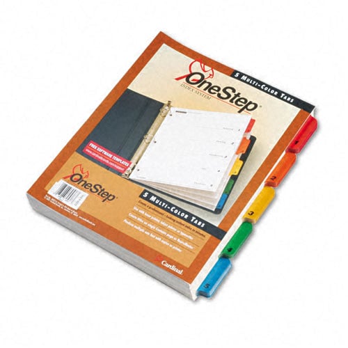 Cardinal Multi-Color QuickStep Table of Contents/5 Tab Divider 24pk - CRD-60538