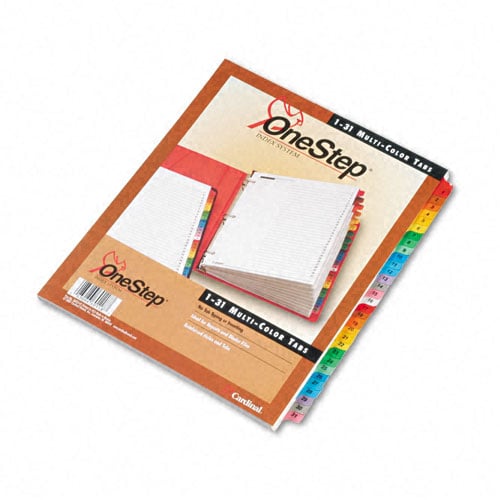 Cardinal Multi-Color Table of Contents/1-31 Tab Divider (72 Sets) - CRD-60118