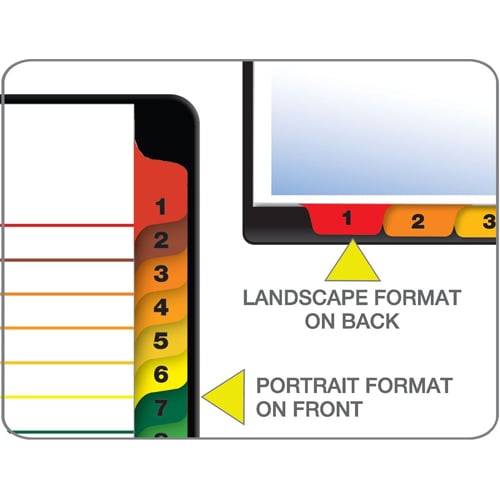 Cardinal Multi-Color Table of Contents/1-31 Tab Divider (72 Sets) - CRD-60118