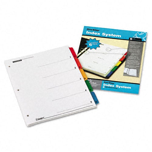 Cardinal Multi-Color Table of Contents/5 Tab Divider - 144pk