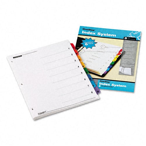 Cardinal Multi-Color Table of Contents/8 Tab Divider - 144pk - CRD-60828
