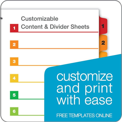 Cardinal Multi-Color Table of Contents/8 Tab Divider - 144pk - CRD-60828