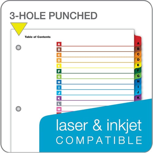 Cardinal Multi-Color Table of Contents/A-Z Tab Divider (72 Sets) - CRD-60218
