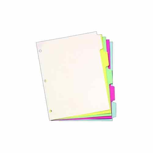 Cardinal Multi-Color Write 'n Erase 5 Tab Divider - 10pk