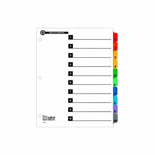 Cardinal Recycled Printable Table of Contents/10 Tab Divider 24 sets - CRD-71018