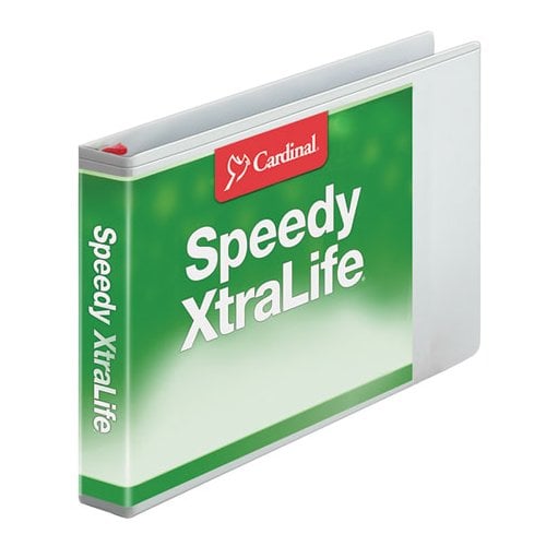 Cardinal White 1.5" Speedy XtraLife 11" x 17" Non-Stick Locking Slant-D Ring Binder 6pk - CRD-56210
