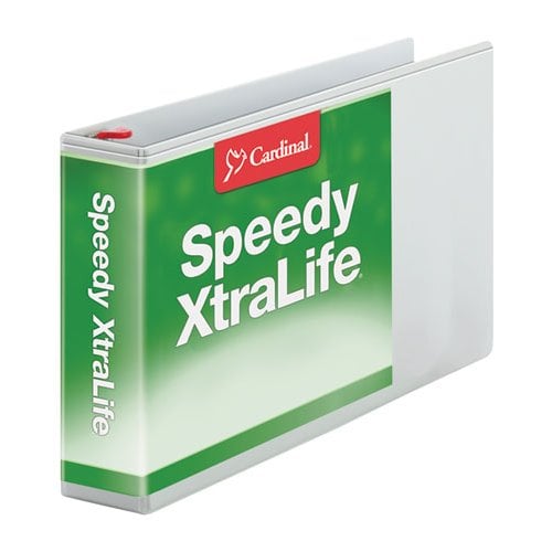 Cardinal White 3" Speedy XtraLife 11" x 17" Non-Stick Locking Slant-D Ring Binder 2pk - CRD-56230