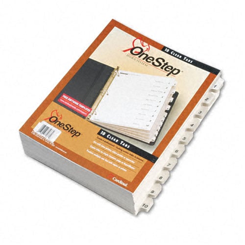 Cardinal White QuickStep Table of Contents/10 Tab Divider (6 Packs, 24 Sets/Pack) - CRD-61033