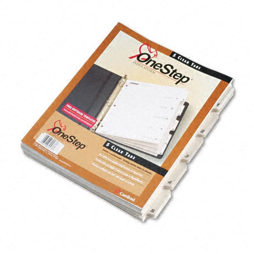 Cardinal White QuickStep Table of Contents/5 Tab Divider (6 Packs, 24 Sets/Pack)  - CRD-60533