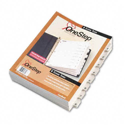 Cardinal White QuickStep Table of Contents/8 Tab Divider (6 Packs, 24 Sets/Pack) - CRD-60833