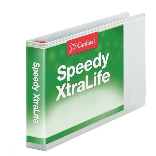 Cardinal White Speedy XtraLife 11" x 17" Non-Stick Locking Slant-D Ring Binder