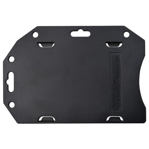 CardProtectors 3.38" x 2.13" Black Open-Face Rigid Shielded Vinyl 1-Card Holders - 50pk