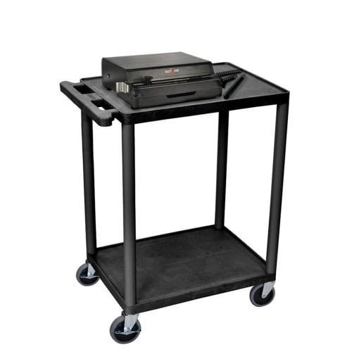 24" Black Plastic 2-Shelf Binding Workstation