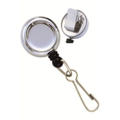 Chrome Finish Key Reel with Clip - 25pk