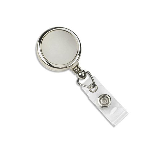 Chrome Max Label Round Badge Reel with Slide Clip - 25pk