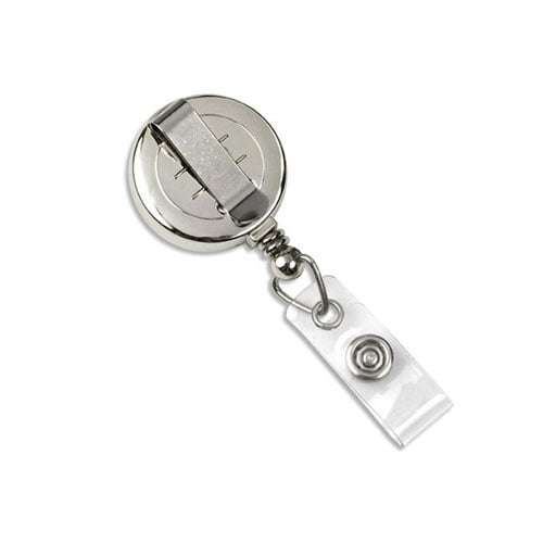 Chrome Max Label Round Badge Reel with Slide Clip - 25pk