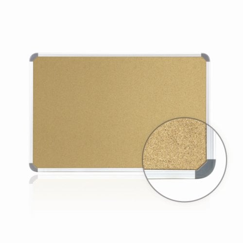 Cintra 4' X 8' Natural Cork Bulletin Board with Aluminum Radial Edge Euro-Style Frame