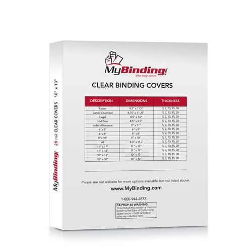 20mil Mega Heavy Duty 10" x 13" Clear Covers - 100pk