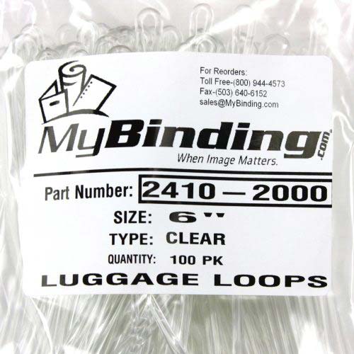 Clear 6" Plastic Luggage Loops - 100pk