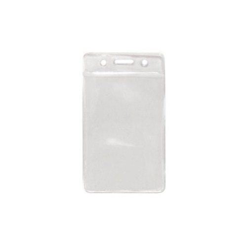 Clear Credit Card Size Vertical Color-Bar Badge Holders - 100pk
