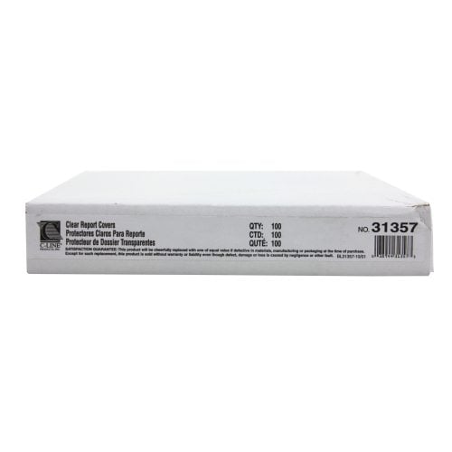 C-Line Clear Vinyl 8.5" x 11" No-Punch Report Covers 100pk - CLI-31357 - Clearance Sale