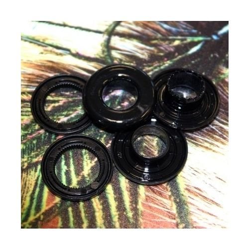 #3 7/16" (12mm) Long Barrel Black Plastic Grommets - 500 Sets