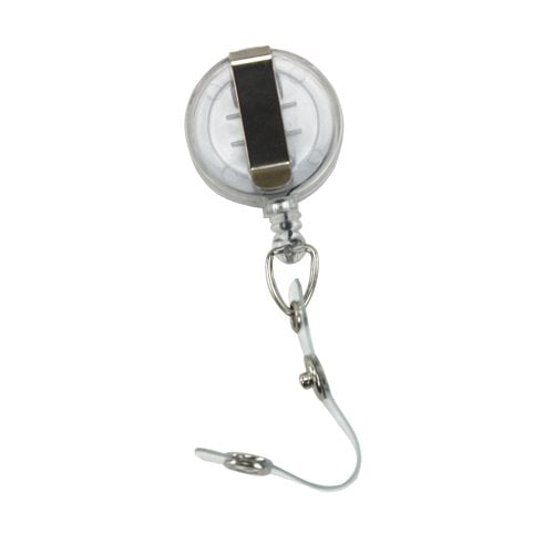 Clear Translucent Round Badge Reel with Belt Clip - 25pk