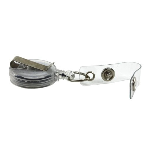 Clear Translucent Round Badge Reel with Belt Clip - 25pk