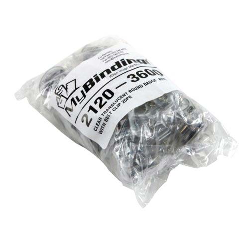 Clear Translucent Round Badge Reel with Belt Clip - 25pk