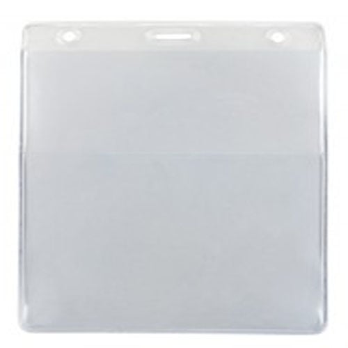 Clear Vertical Event Vinyl Credential Wallet with Slot and Chain Holes - 100pk