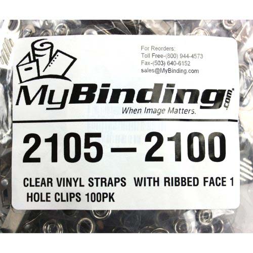 Clear Vinyl Straps with Ribbed-Face 1-Hole Clips - 100pk