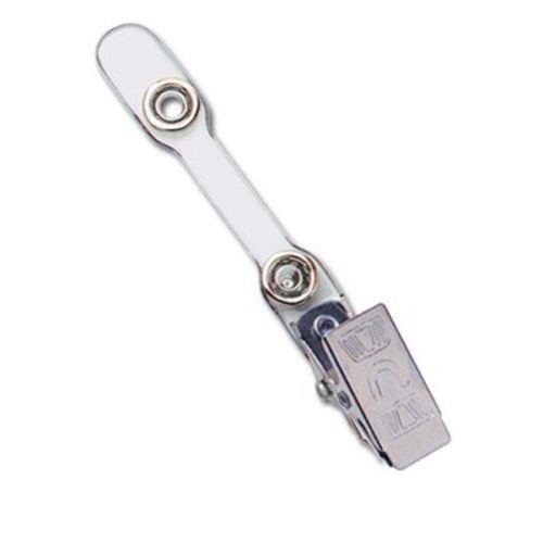 Clear Vinyl Swipe Card Straps with 2-Hole Clips - 100pk