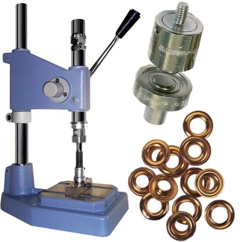 ClipsShop CSTON-1 Grommet Press Kit with #3 Self-Piercing Die and 500  Antique Brass Grommets