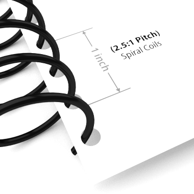 2.5:1 Pitch Spiral Binding Coil - 100pk