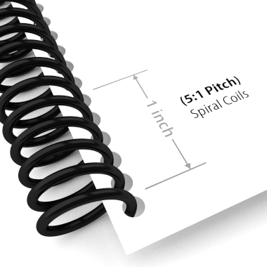 5:1 Pitch Spiral Binding Coil - 100pk
