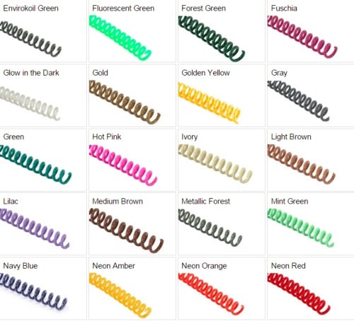 10mm 4:1 Pitch Plastic Spiral Binding Coil - 100pk