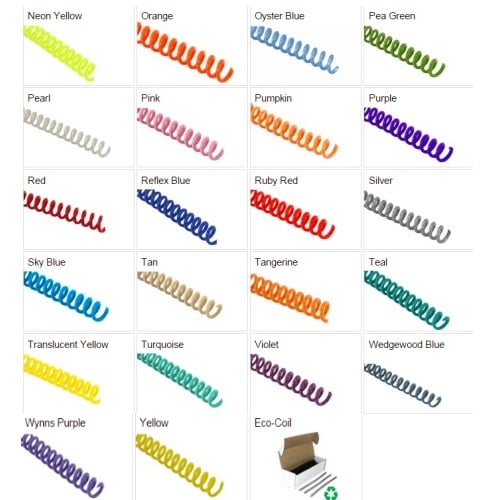 15mm 4:1 Pitch Plastic Spiral Binding Coil - 100pk