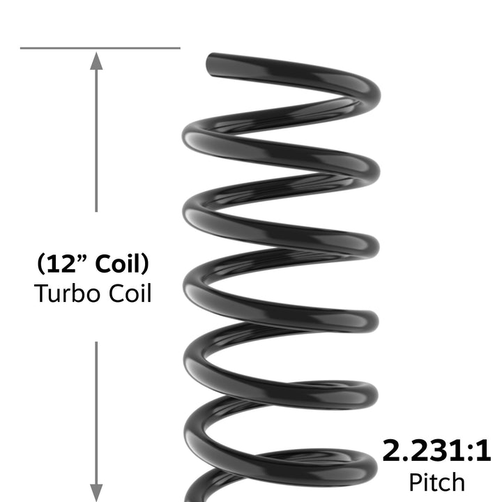 45mm (1-3/4") Black 2.231mm Pitch Turbo Coil 12" Length - 50pk