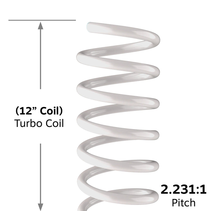 28mm (1-1/8") White 2.231mm Pitch Turbo Coil 12" Length - 100pk